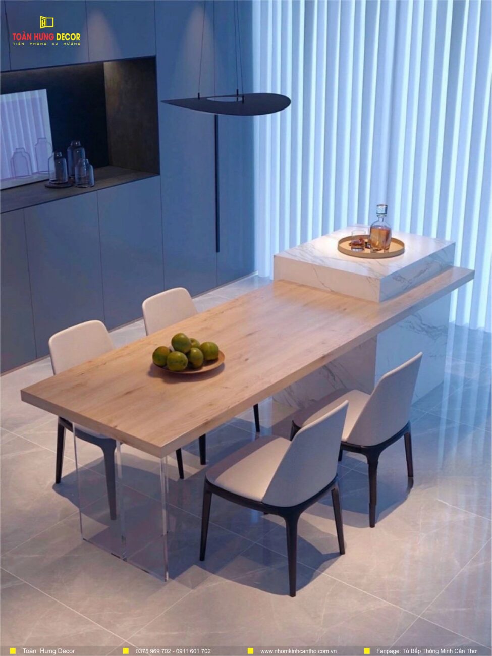 Bàn đảo kết hợp bàn ăn